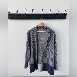 Sioni Blue and White Open Cardigan